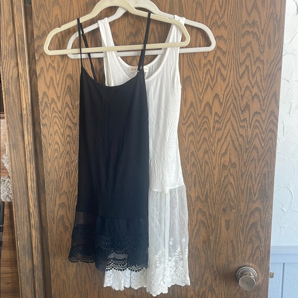 Y2K Black and White Lace Slips